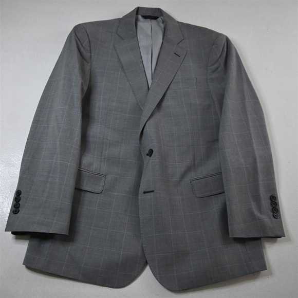 Brooks Brothers 42R‎ Gray Windowpane Explorer Fitzgerald 100% Wool Mens Blazer